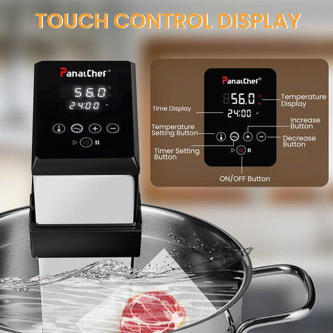 PanalChef Sous-Vide circulación de agua 360 para cocción uniforme.