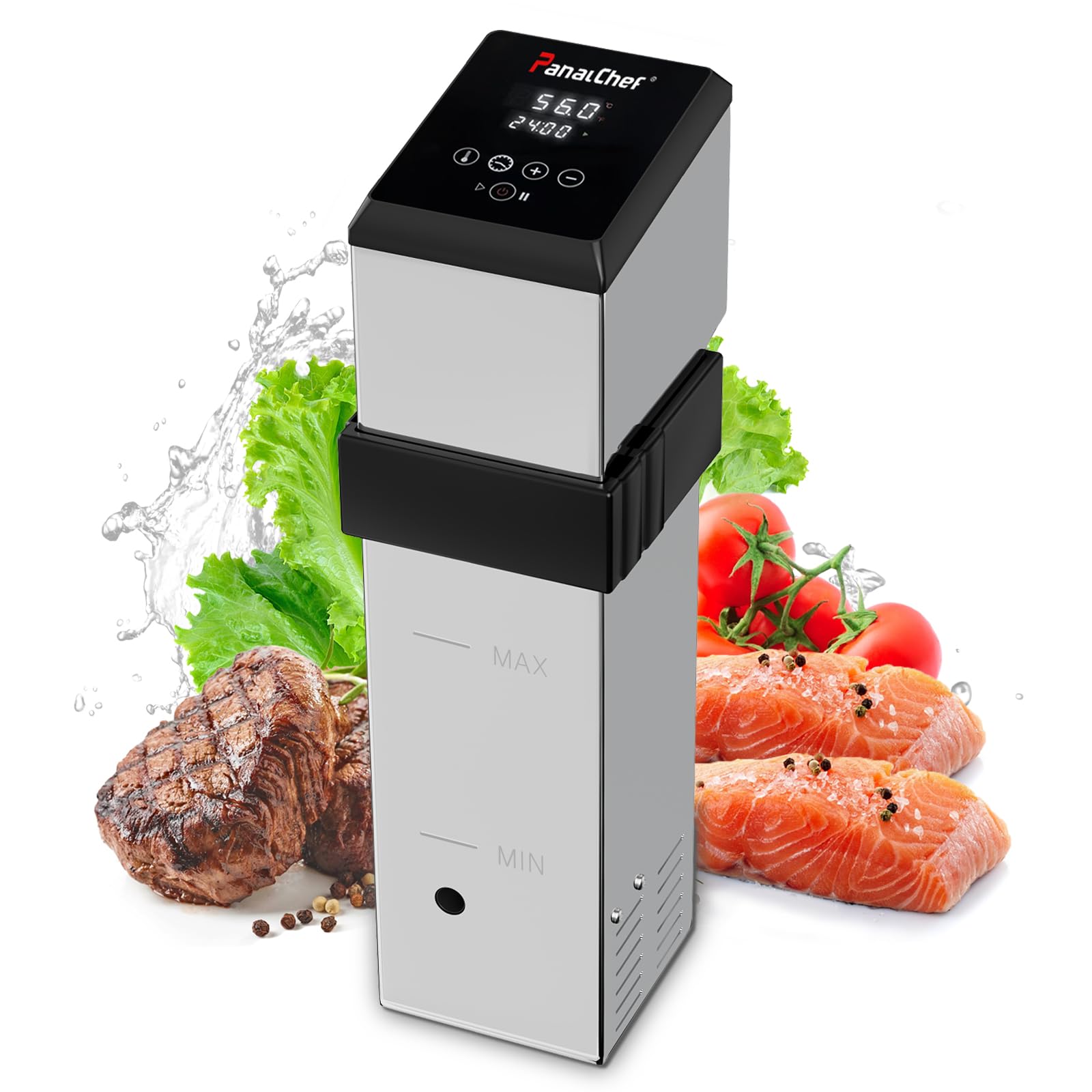 PanalChef Sous-Vide panel de controles para ajustes precisos de temperatura y temporizador.