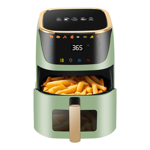 Panana Air Fryer 8QT alimentos cocinándose dentro, opción rápida sin aceite.