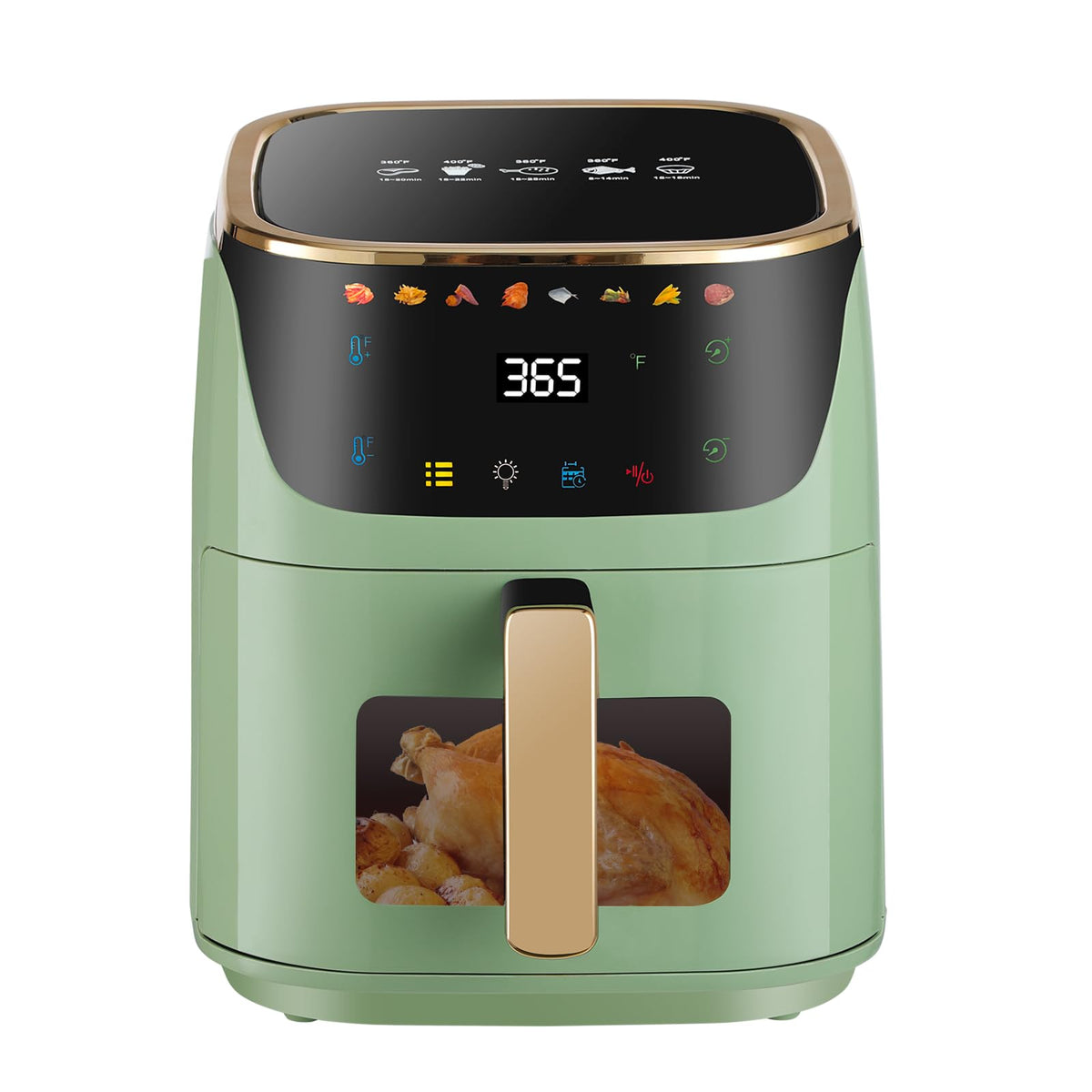 Panana Air Fryer 8QT frente con pantalla digital, cocción rápida y cómoda.