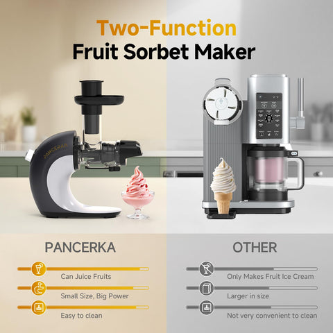 PANCERKA máquina para sorbetes, facilidad de limpieza, piezas aptas para lavavajillas.