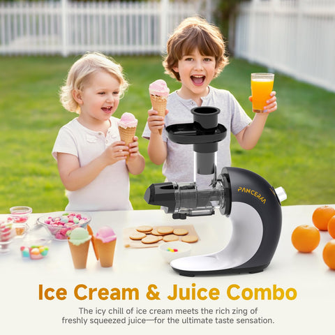 PANCERKA máquina para sorbetes, tecnología de masticación, extrae más sabor de la fruta congelada.