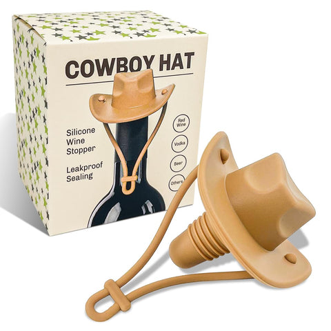 Pandahero sombrero vaquero: tapon silicona para conservar vino fresco y sellado.