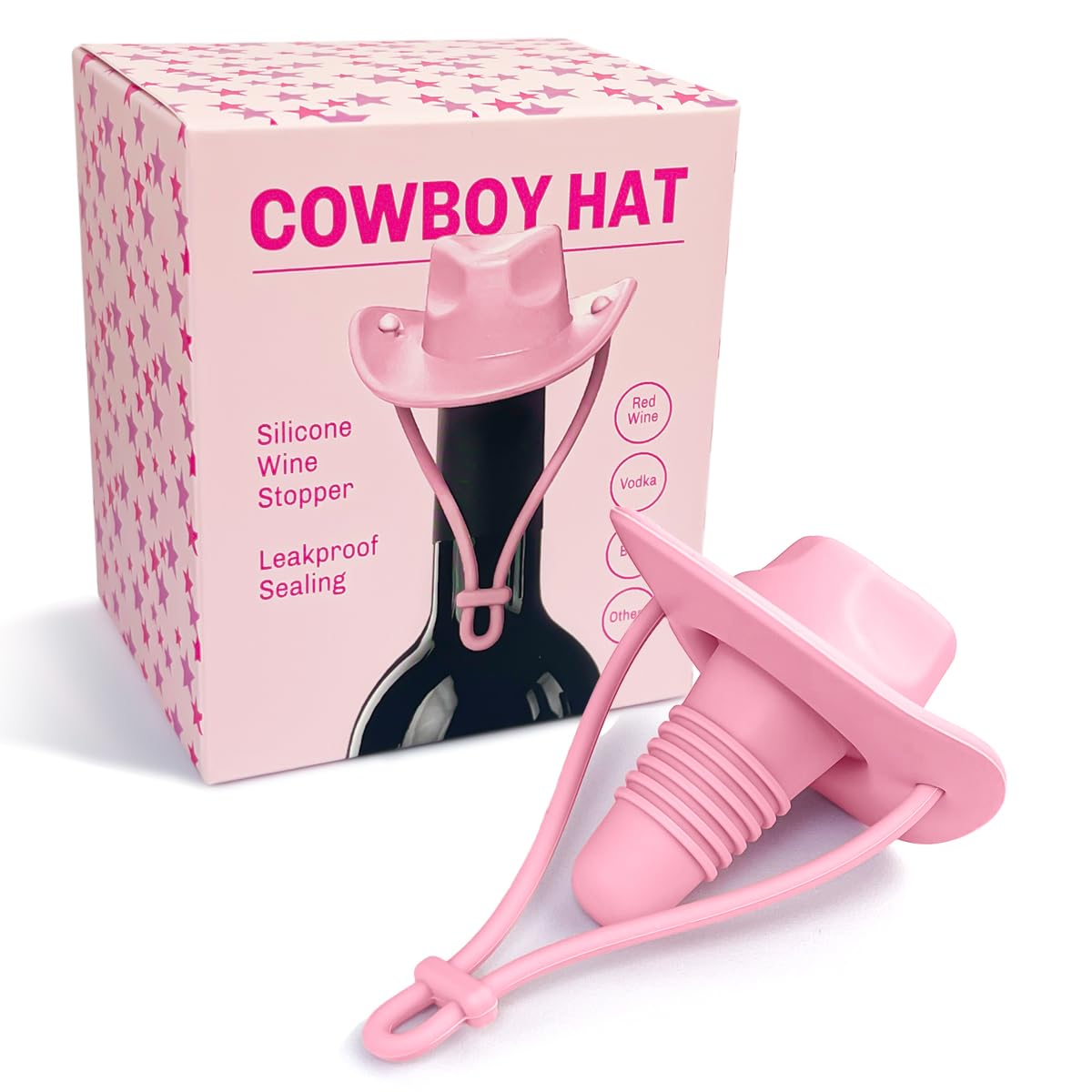 Pandahero tapon de vino silicona con sombrero vaquera, sellado hermético