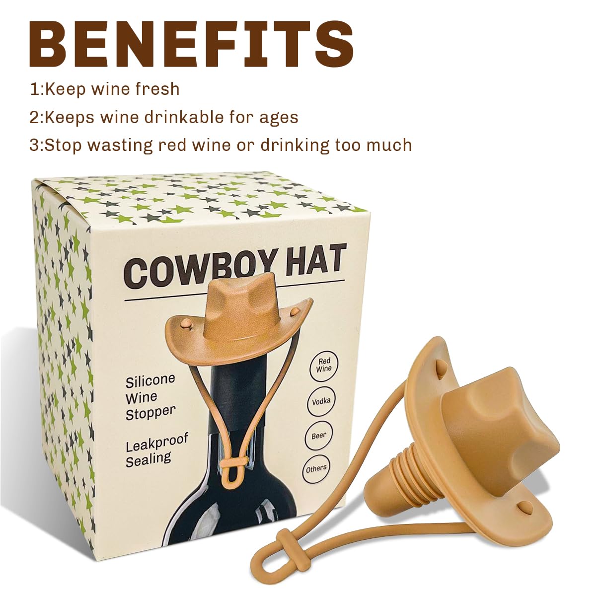 Tapon Pandahero para vino, diseño divertido, perfecto como regalo práctico.