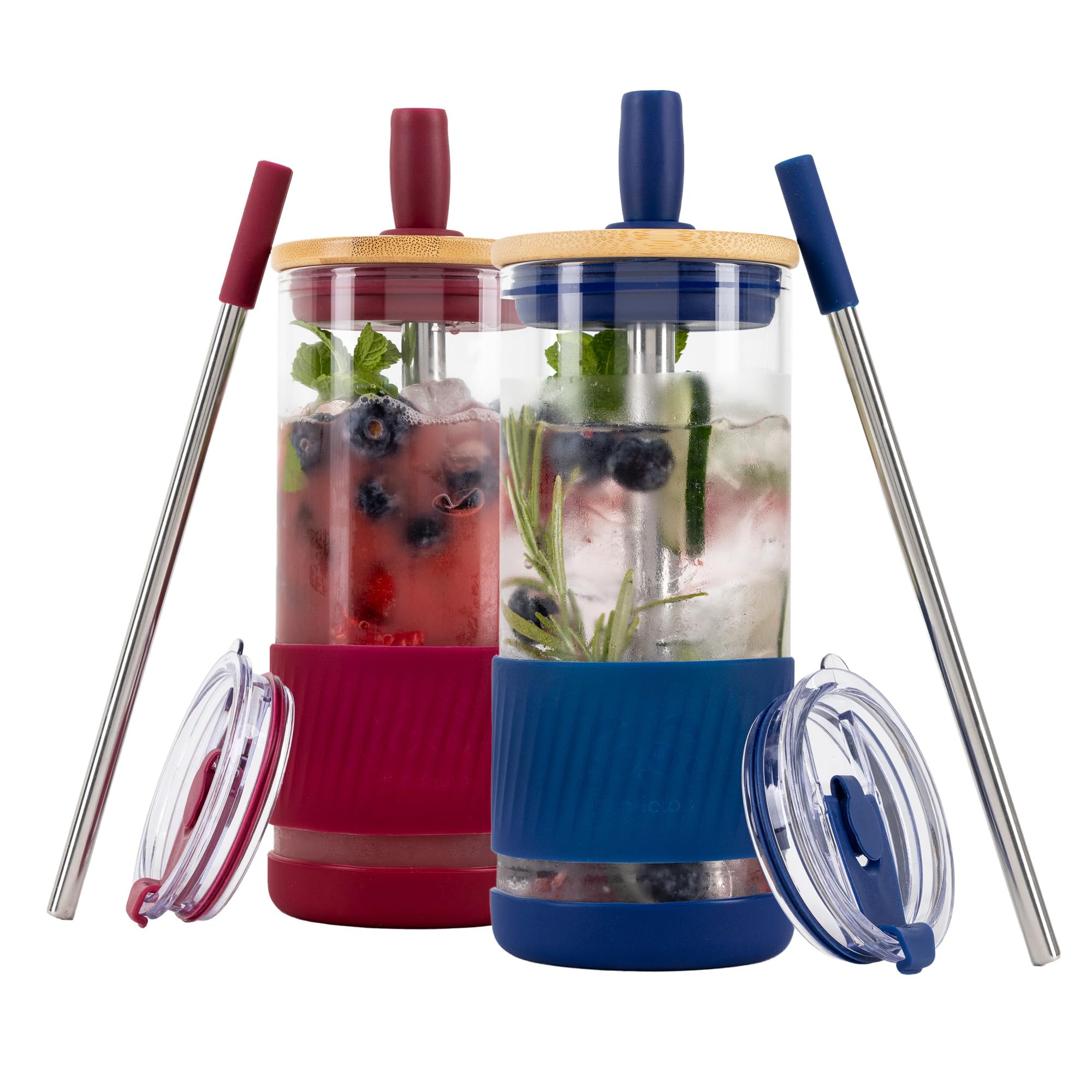 Vaso Pandaloo con tapa y pajilla, 20 oz, ideal para café frío