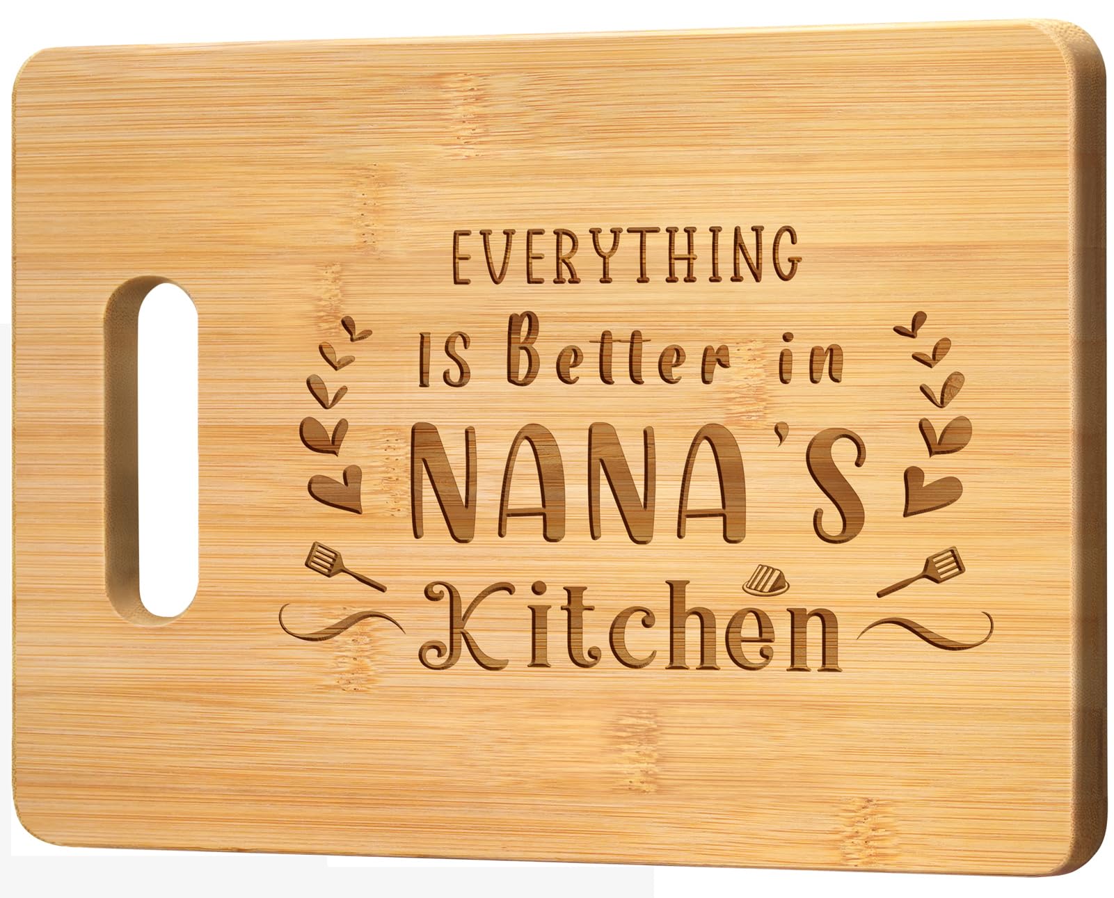 Pandasch Nana tabla de cortar bambú grabada, regalo práctico para la cocina