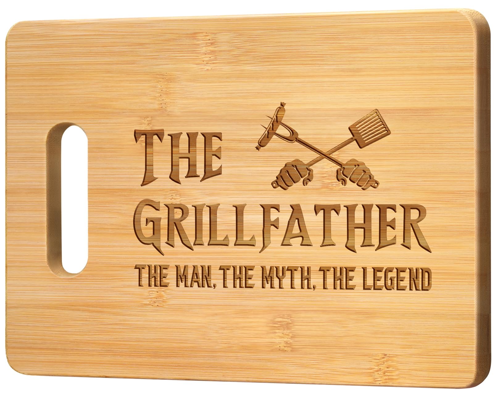 Pandasch tabla de cortar bambú grabada con motivo temático, ideal regalo para papá cocinero.