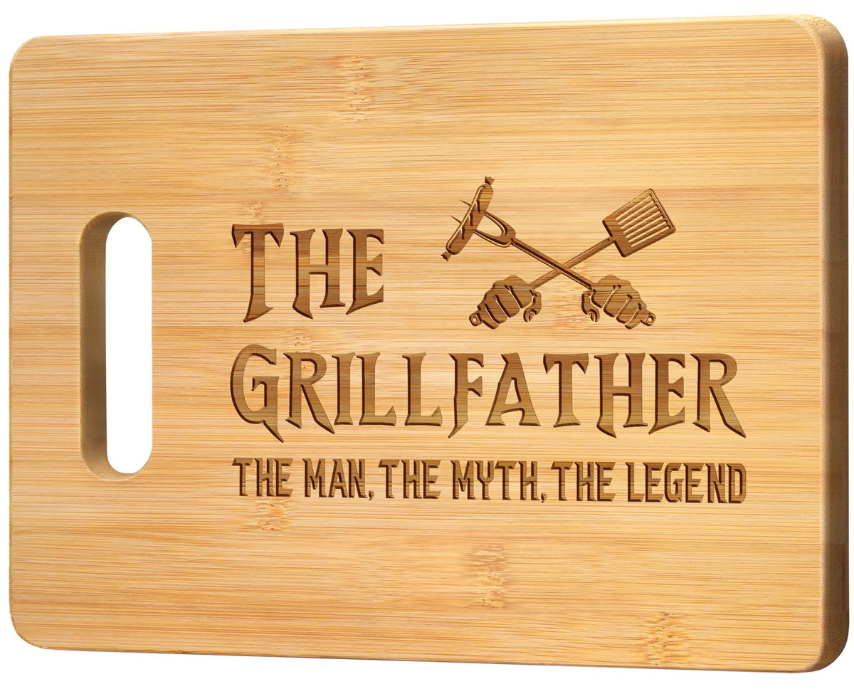 Pandasch tabla de cortar bambú grabada con motivo temático, ideal regalo para papá cocinero.