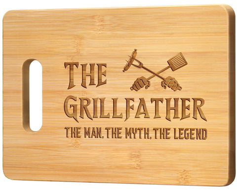 Pandasch tabla de cortar bambú grabada con motivo temático, ideal regalo para papá cocinero.