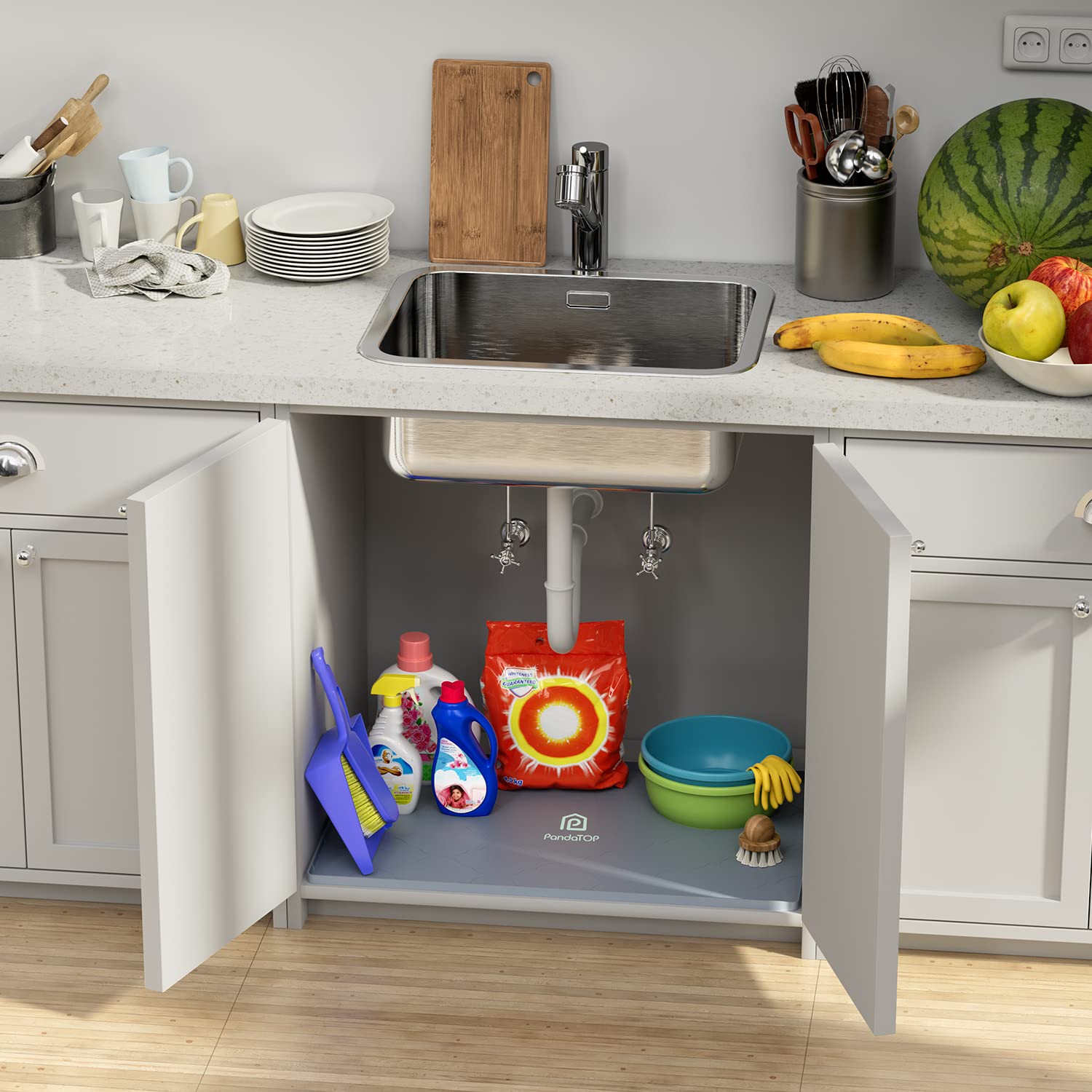 Almacenamiento PandaTOP organiza productos y herramientas del hogar.