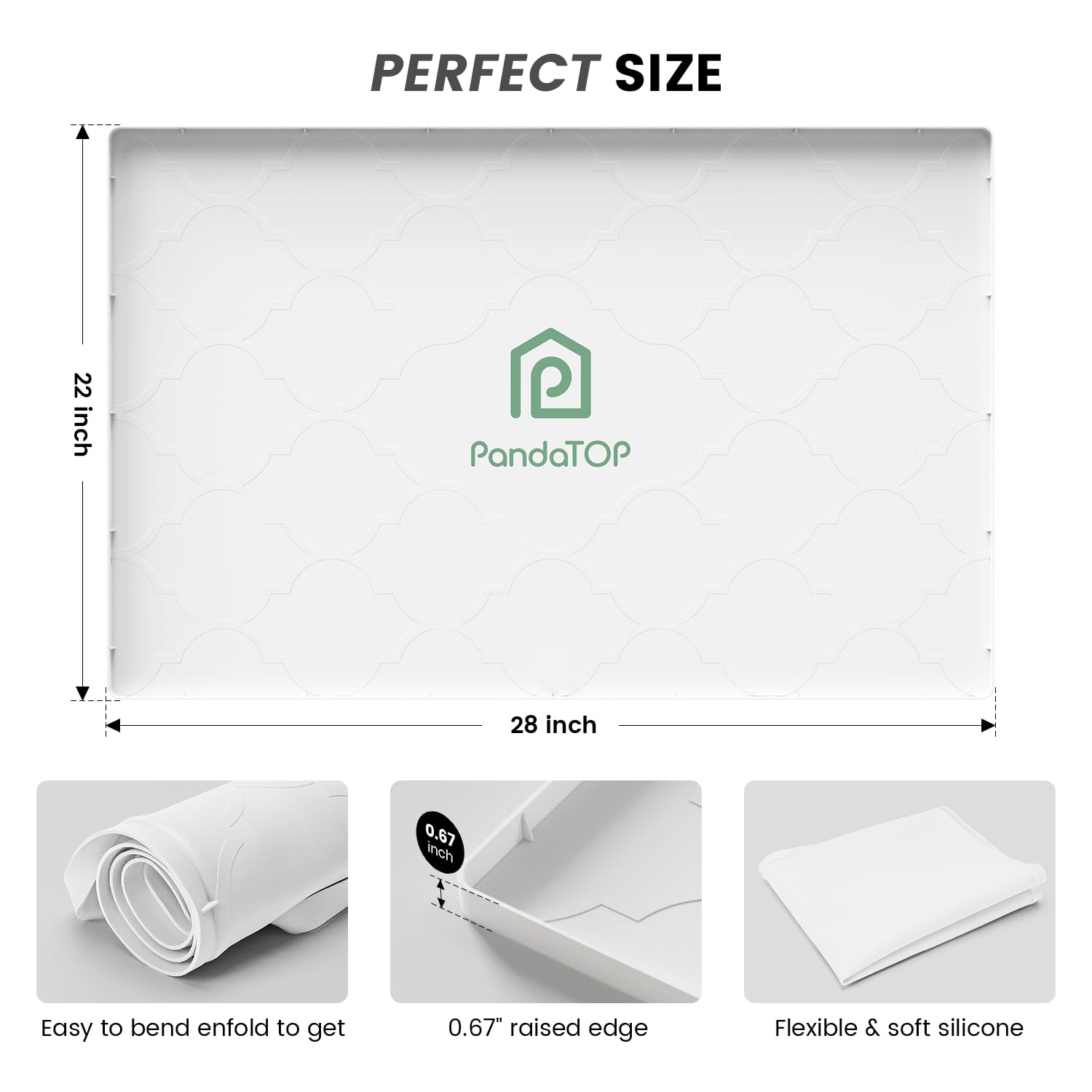 PandaTOP tapete silicona flexible bajo fregadero, limpieza fácil tras goteos.