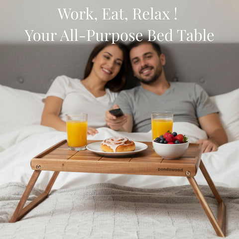 Bandeja PANDAWOOD para cama con asas ergonómicas para uso diario