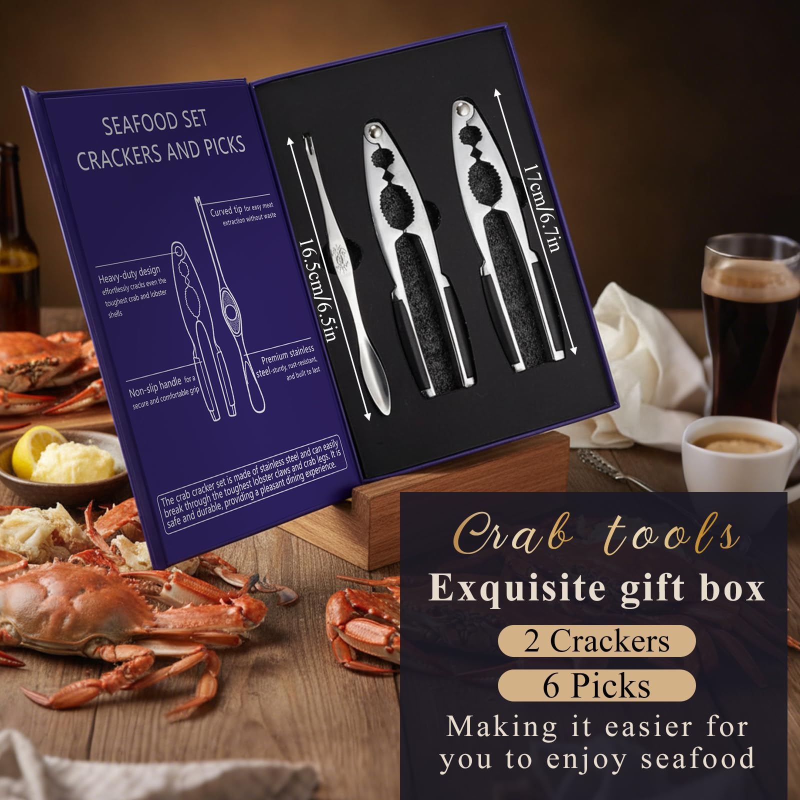 Pangda rompe-crustaceos-dos, facilita abrir crustáceos sin dañar la carne.