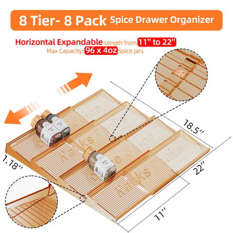 PanPanPal extensión para cajón, 11-22 pulgadas, ajuste perfecto y uso flexible