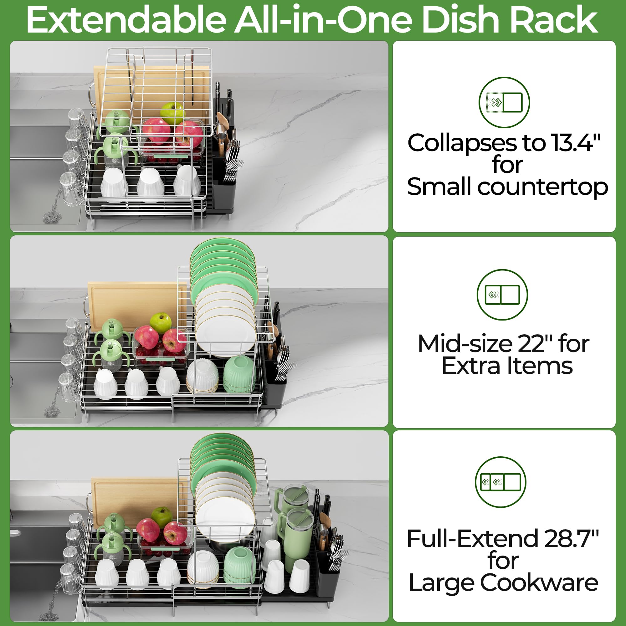 Pantasia escurridor acero inoxidable resistente a la oxidación mantiene la cocina elegante