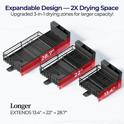 Pantasia escurridor platos organización, soporte utensilios extra para orden limpio.