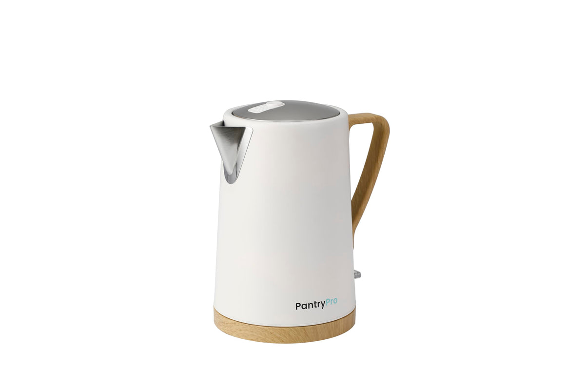 Hervidor PantryPro con interior de acero inoxidable, para hervir agua rápidamente.