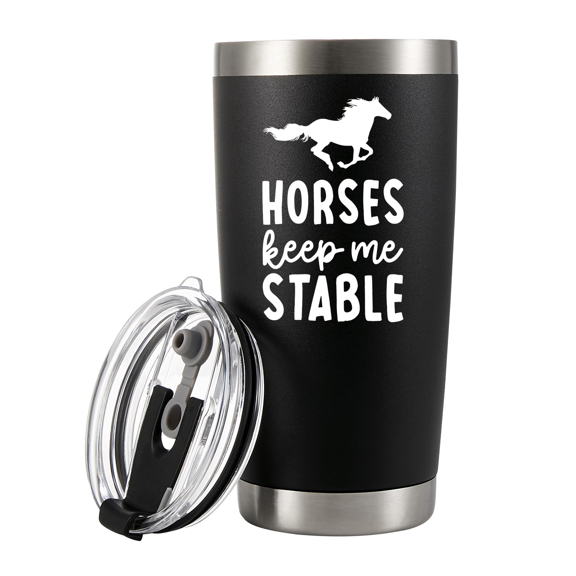 Panvola caballos taza aislada 20 oz mantiene bebidas frías o calientes durante todo el día.