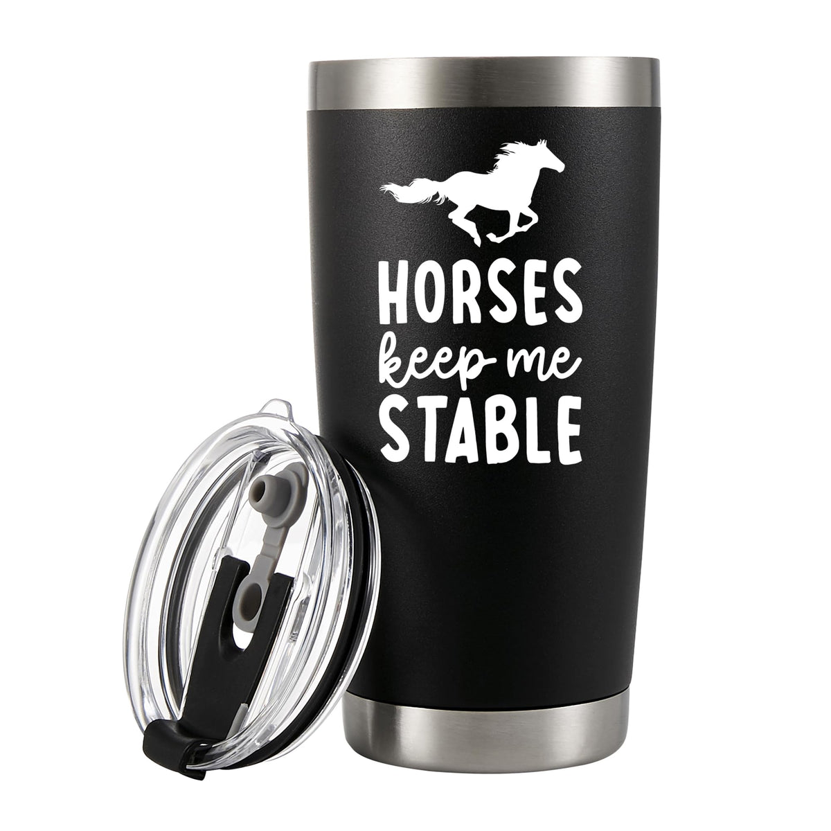 Panvola caballos taza aislada 20 oz mantiene bebidas frías o calientes durante todo el día.