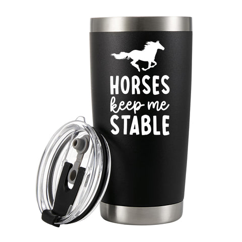 Panvola caballos taza aislada 20 oz mantiene bebidas frías o calientes durante todo el día.