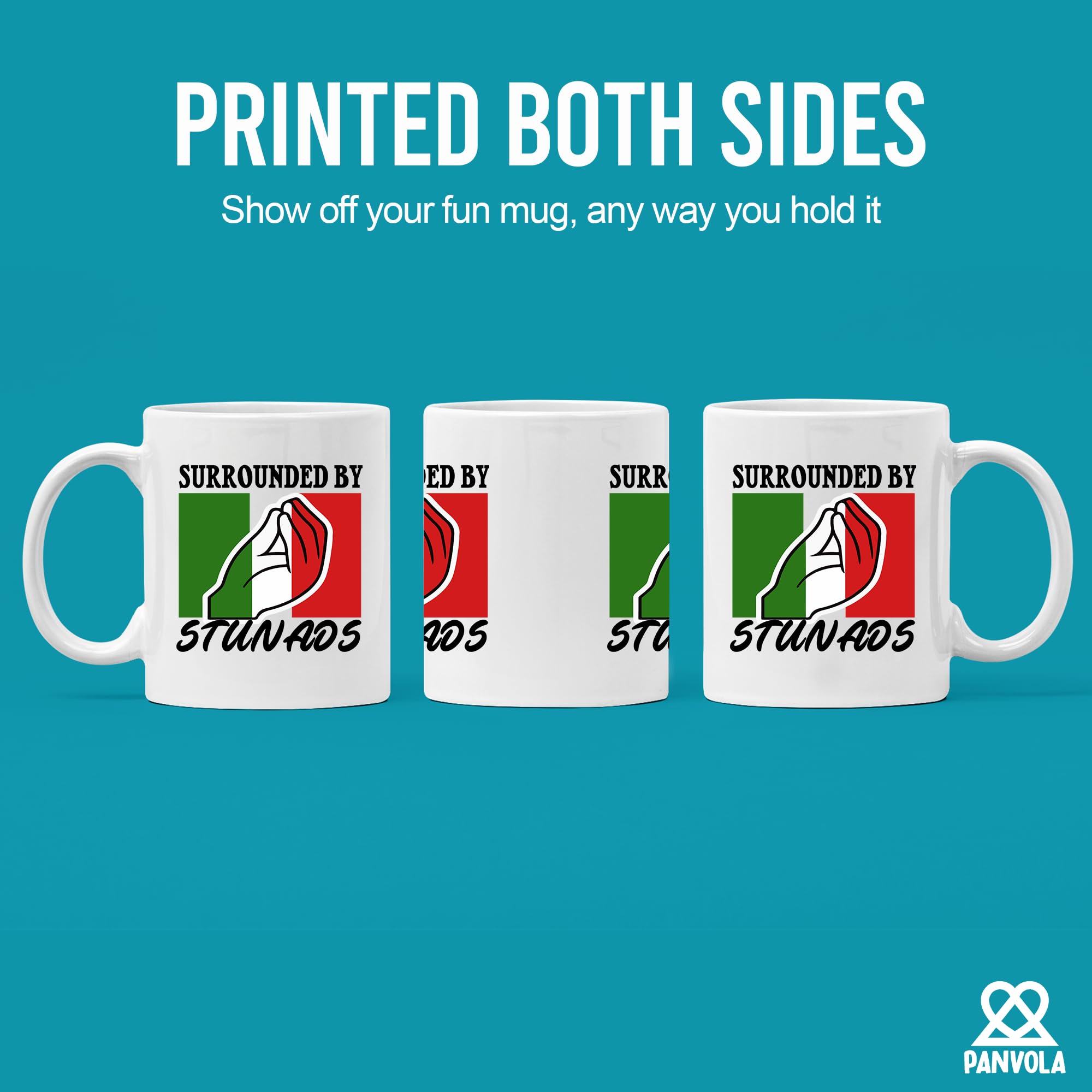 Panvola frase humorística taza, ideal para alegrar la oficina.