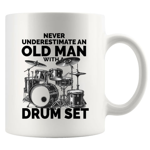 Panvola taza cerámica 11 oz con frase, ideal para bateristas y amantes de la música.