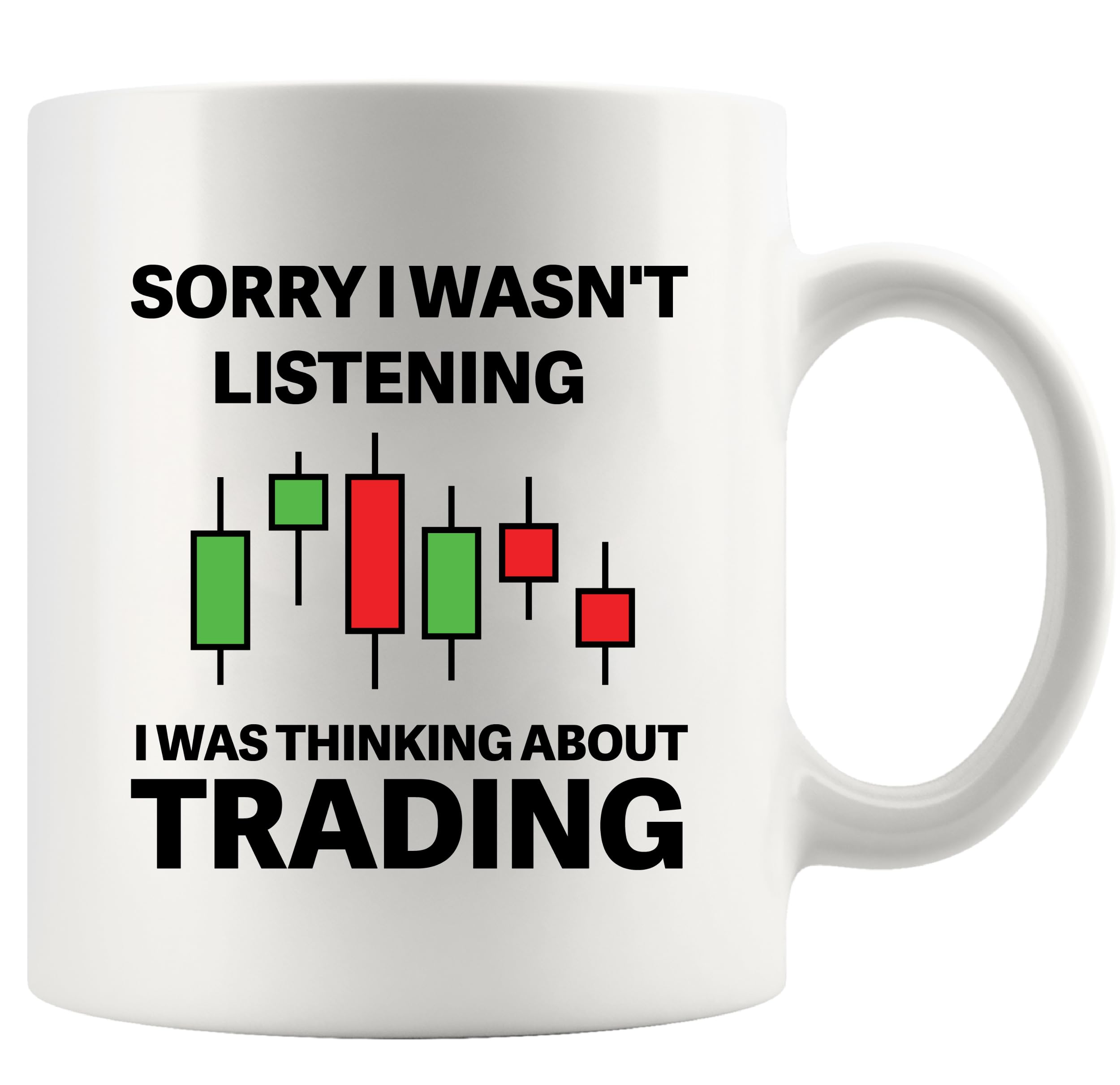 Panvola, taza cerámica 11 oz, frente con mensaje para traders, perfecto para empezar la jornada.