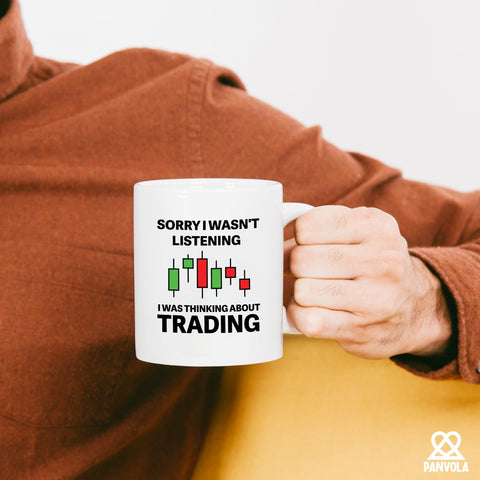 Panvola taza cerámica 11 oz, regalo ideal para traders, añade humor.