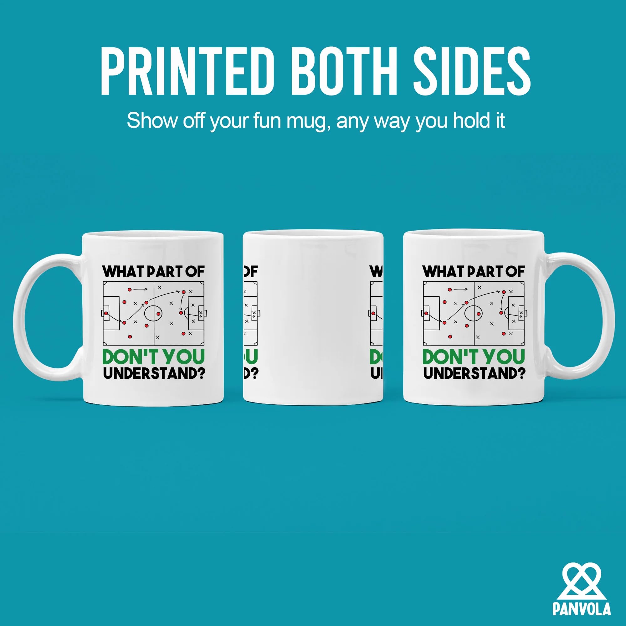 Taza Panvola cerámica 11oz vista lateral mostrando diseño, ideal para café diario