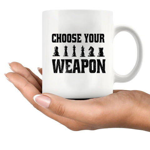 Taza ceramica Panvola Elige tu arma, detalle de ajedrez que inspira concentracion.