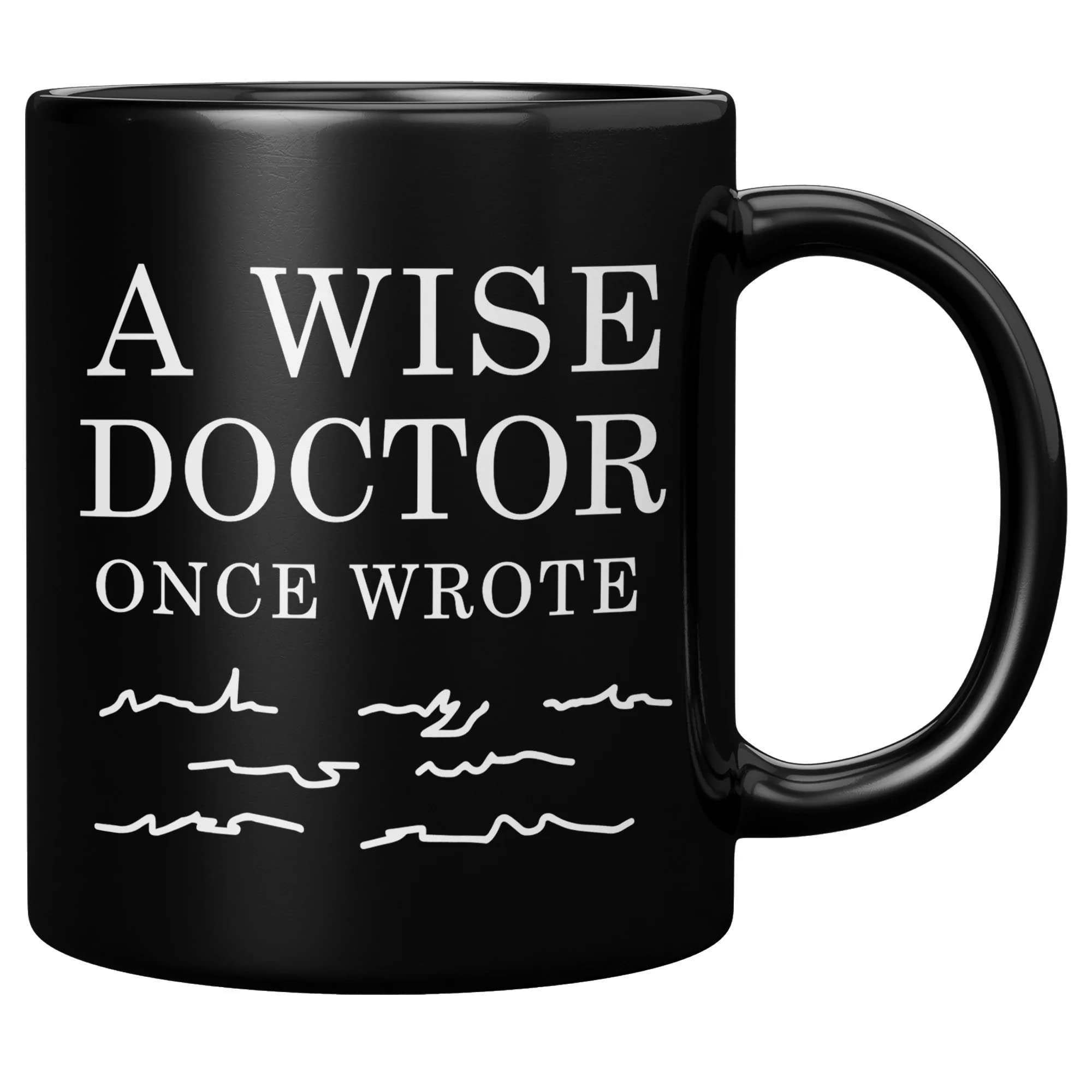 Taza Panvola cerámica con frase de doctor sabio, regalo ideal para médicos.