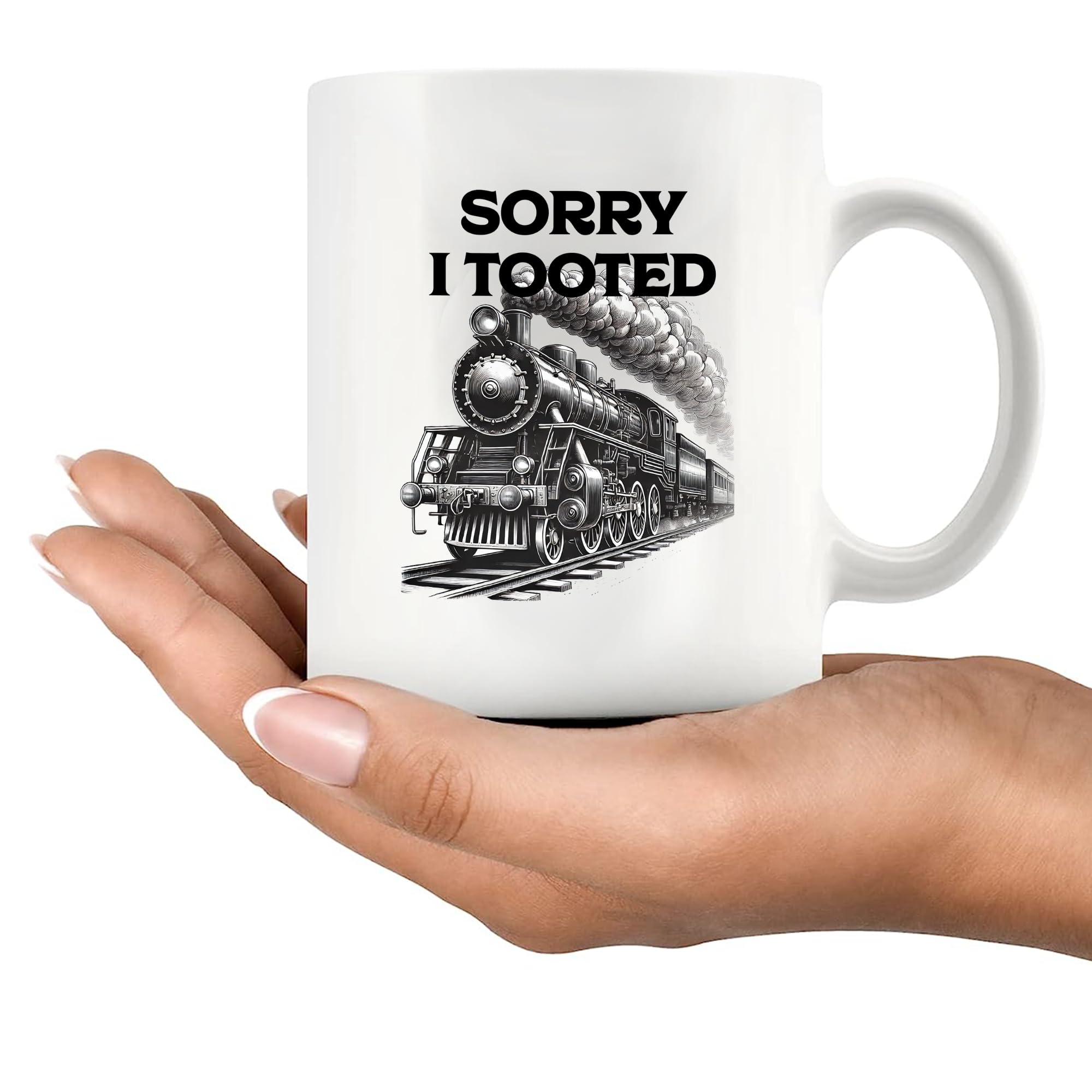 Escena tren divertida, regalo perfecto para fanáticos de locomotoras.