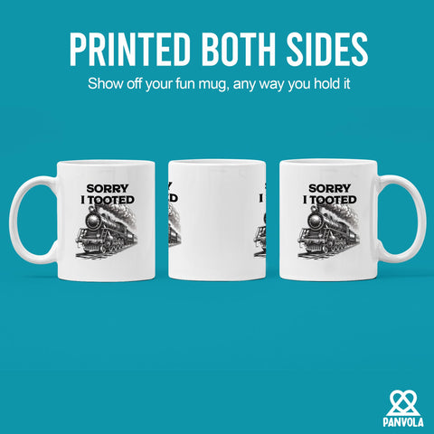 Taza Panvola impresión doble cara, mensaje visible en ambas manos.