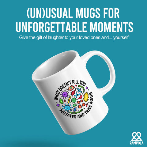 Taza Panvola cerámica con impresión doble para frente y reverso.