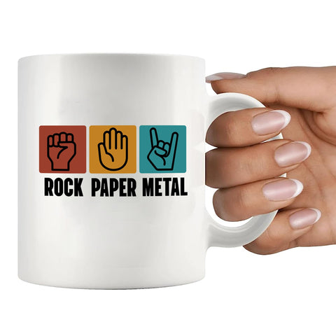 Taza Panvola Rock Paper Metal apta para lavavajillas, facilidad de limpieza