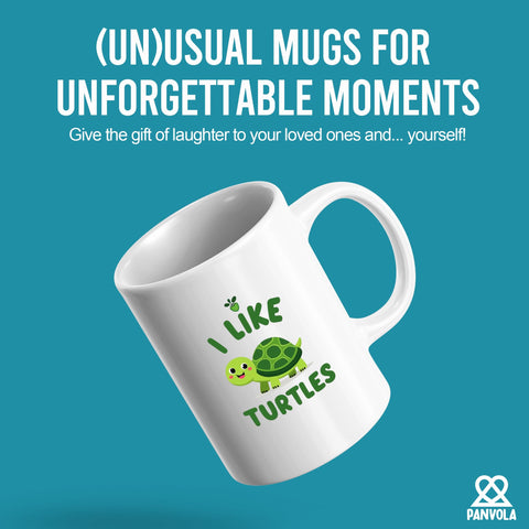 Taza Panvola con tortuga lateral, diseño visible para bebidas calientes