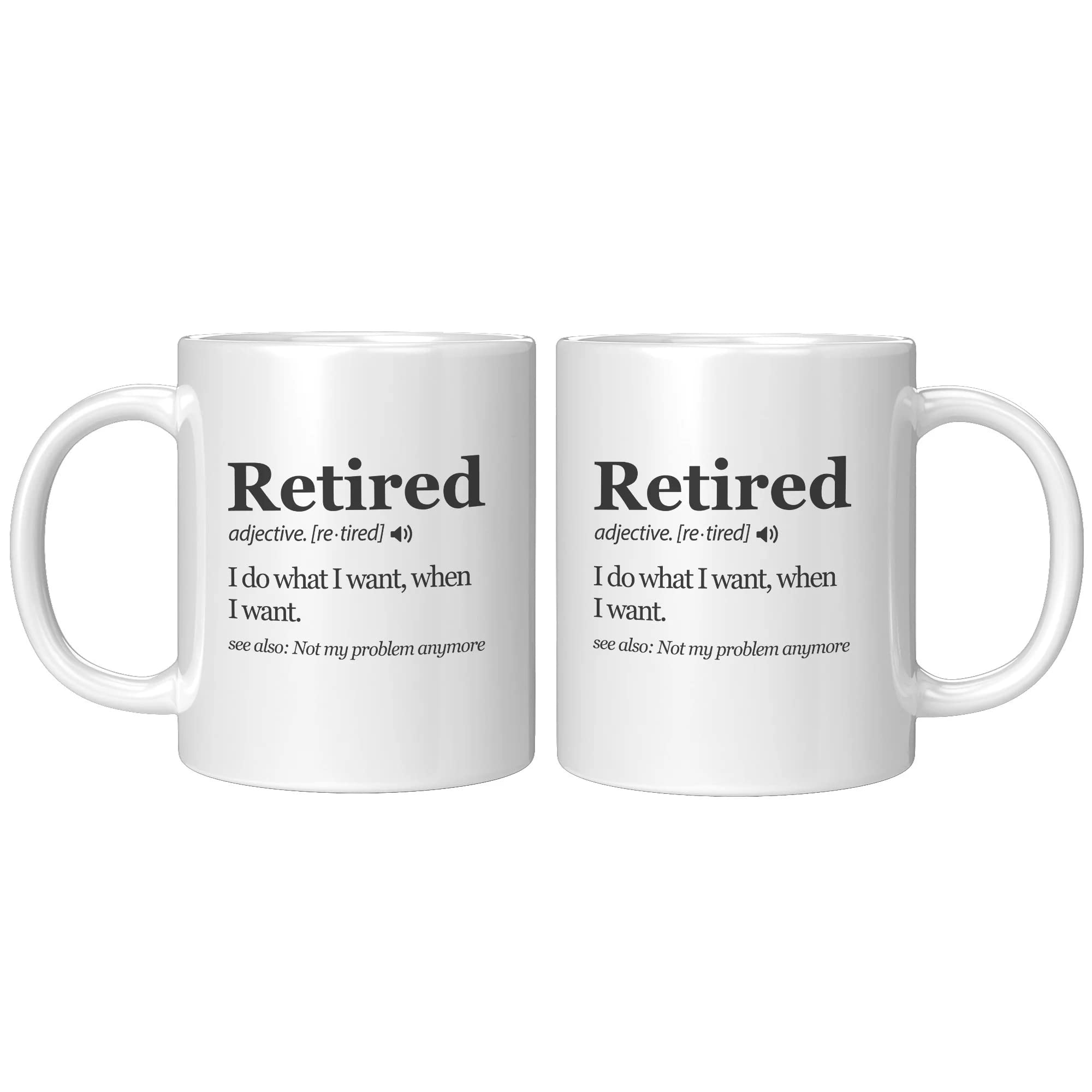 Taza Panvola Definición Jubilación, diseño brillante que anima cualquier mesa.