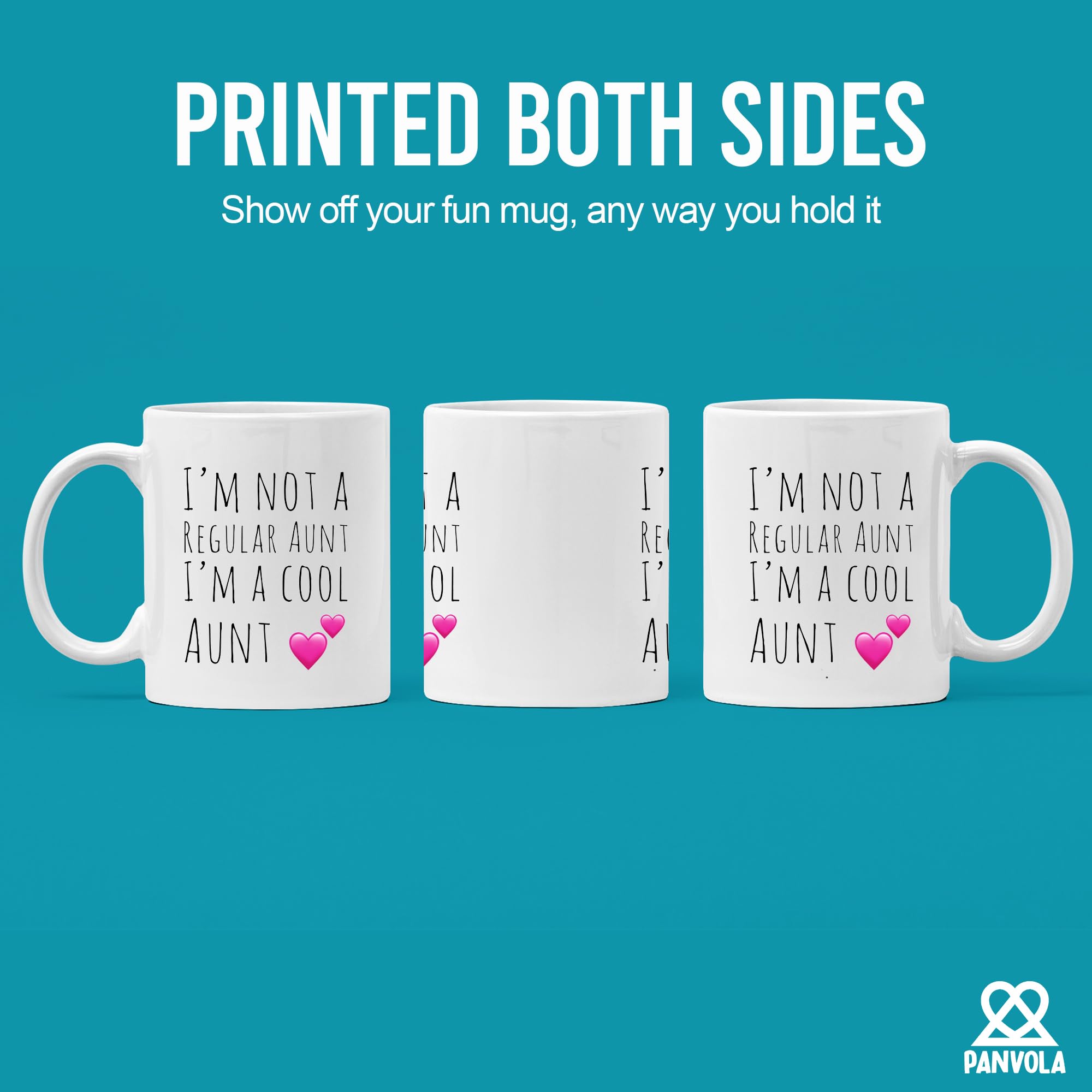 Panvola taza con frase divertida para tía, perfecto como regalo.