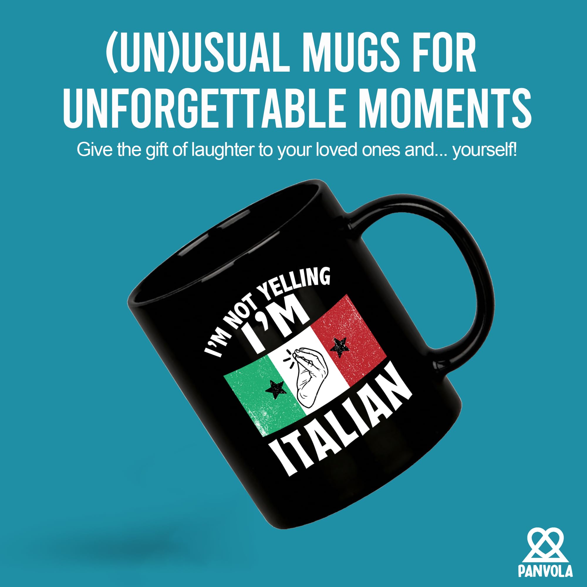Taza Panvola frase humorística, regalo italiano para amigos y familia