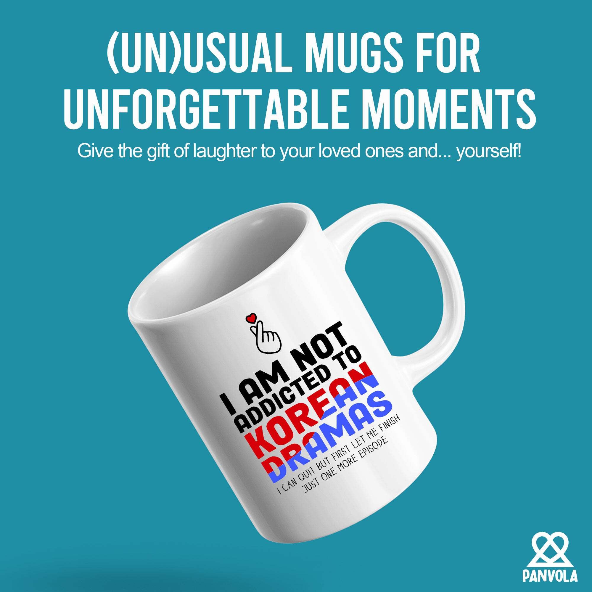 Taza Panvola con diseño de frase relatable para fans de dramas coreanos.