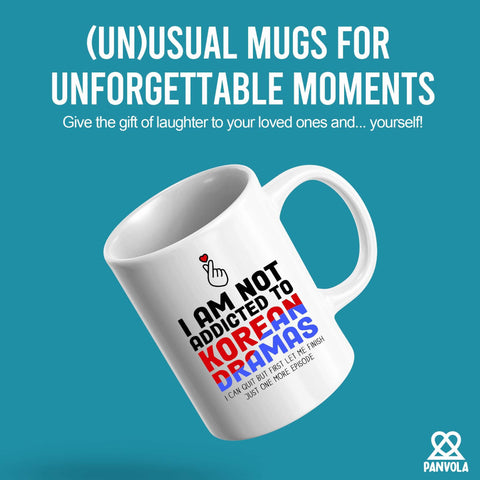 Taza Panvola con diseño de frase relatable para fans de dramas coreanos.