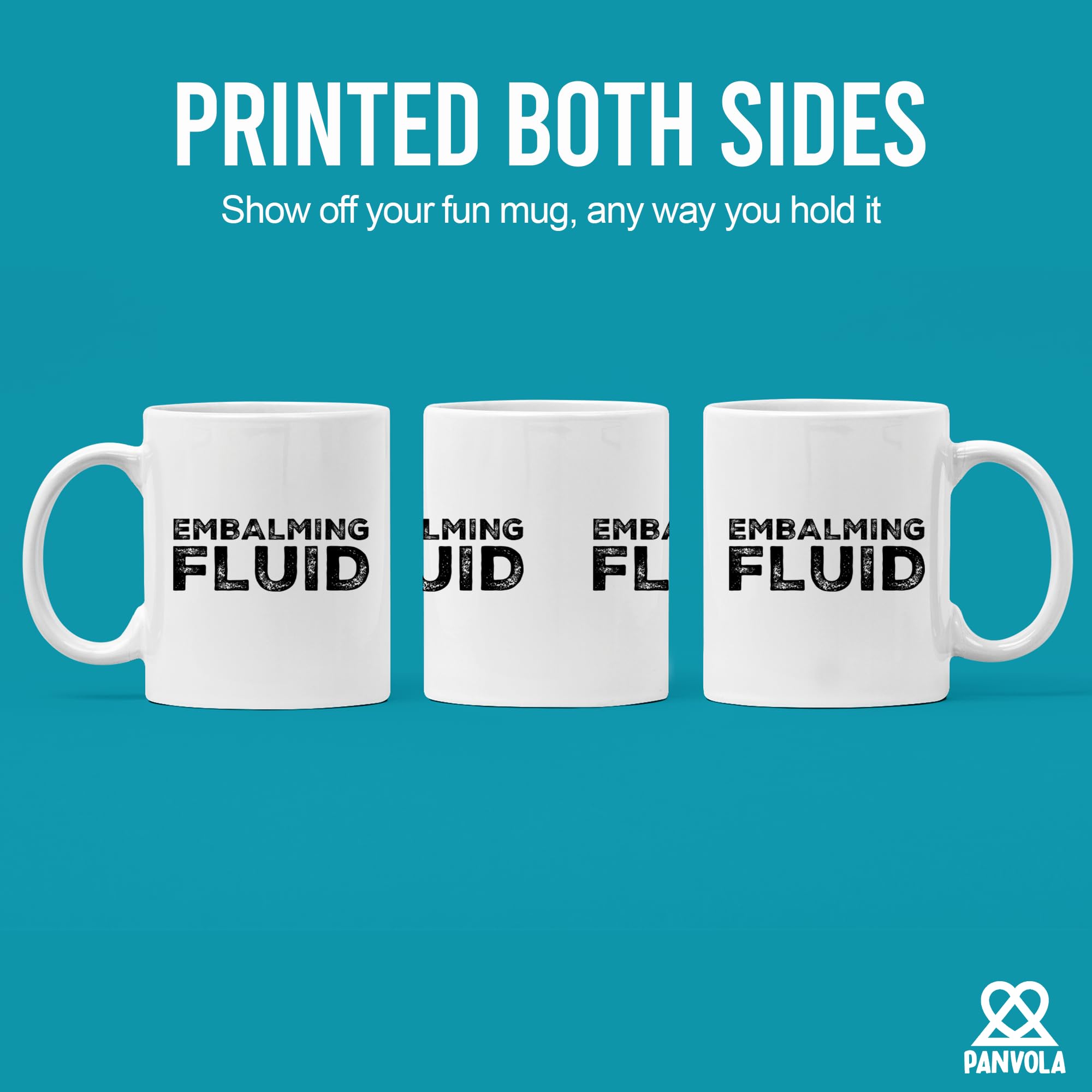 Taza Panvola con impresión a doble cara, visible para diestros y zurdos.