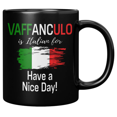 Panvola taza Italia con frase divertida, ideal para empezar el día con café