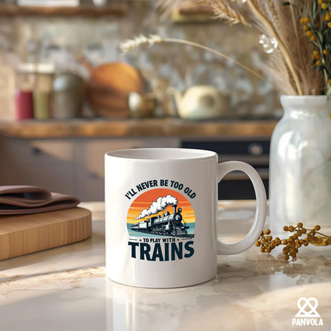 Panvola taza trenes, regalo para papá, ocasión especial.