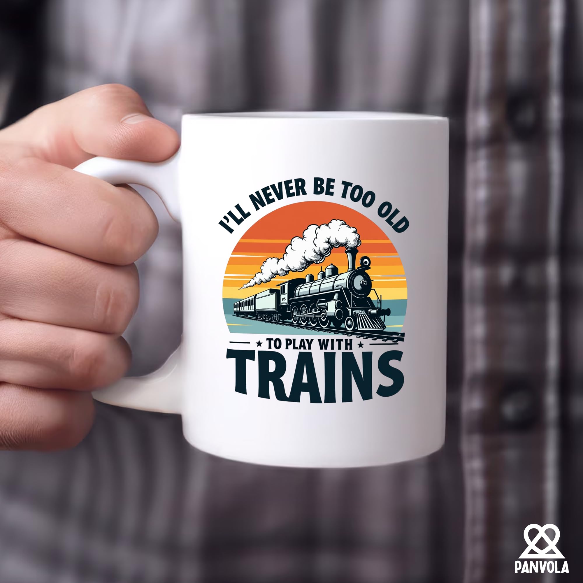 Panvola taza trenes, uso diario, cómoda para bebidas calientes.