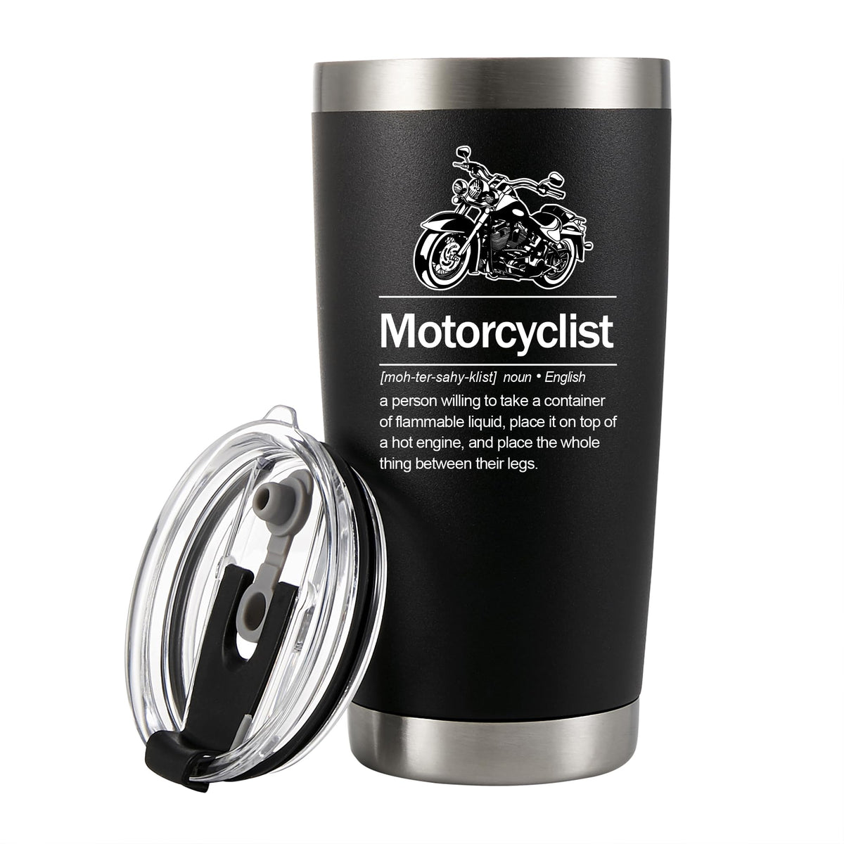 Panvola tumbler con tapa y pajilla, ideal para moto y temperatura estable