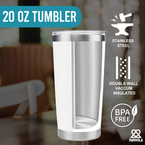 Panvola tumbler con tapa transparente para conservar temperatura y evitar derrames.