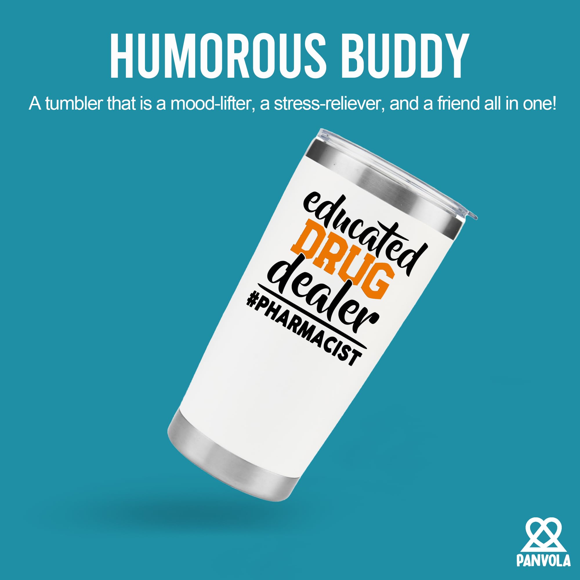 Panvola tumbler para uso diario, mantiene caliente o frío las bebidas.