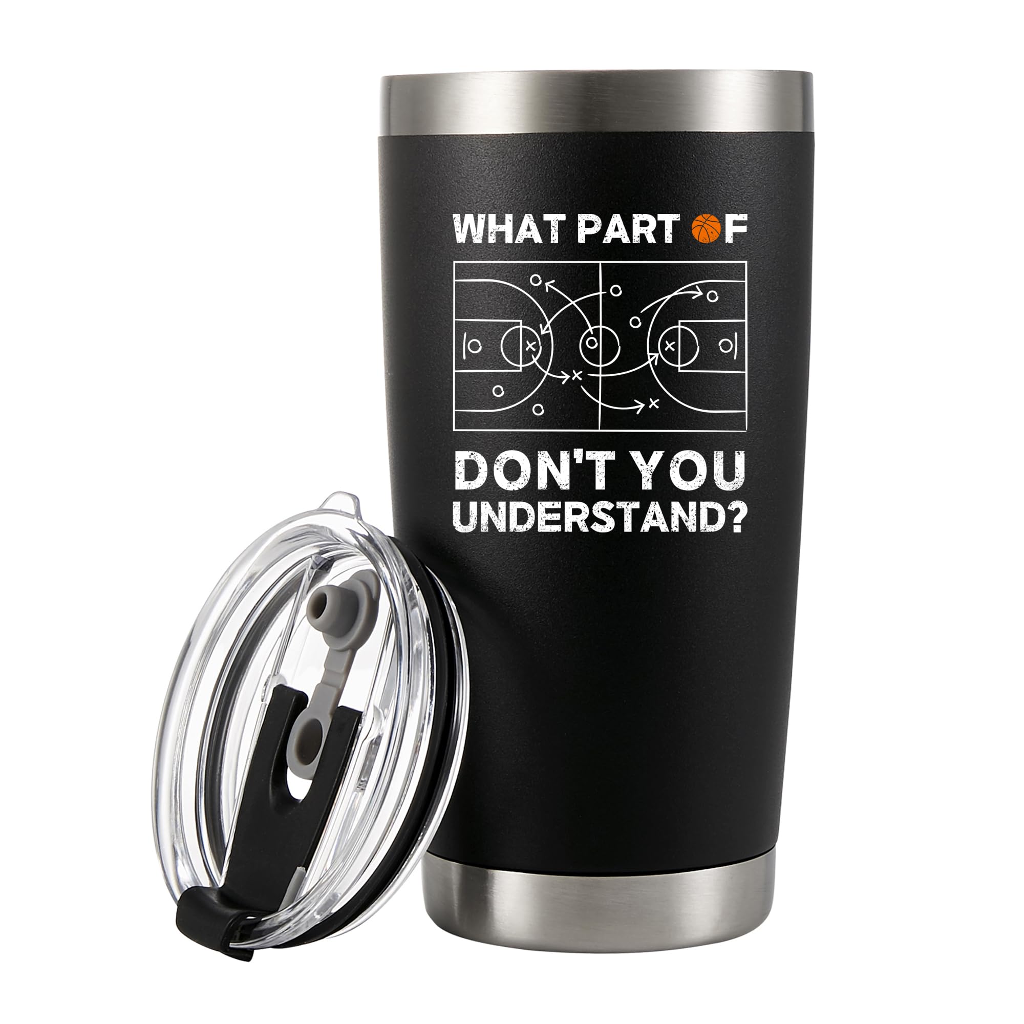 Panvola vaso térmico 20oz con tapa para baloncesto, ideal para bebidas calientes.